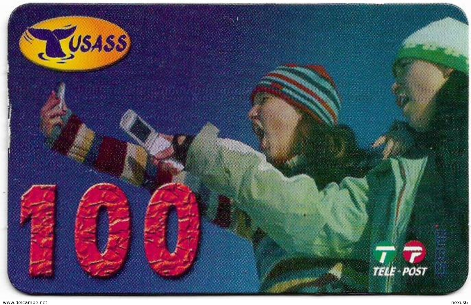 Greenland - Tusass - Two Girls With Mobile, GSM Refill, 100kr. Exp. 01.10.2006, Used - Greenland