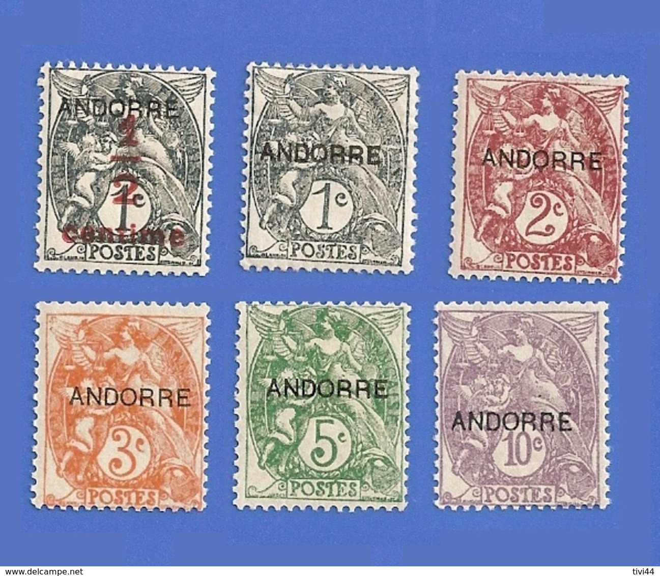ANDORRE 1 à 6 NEUFS ** TYPE BLANC - Unused Stamps