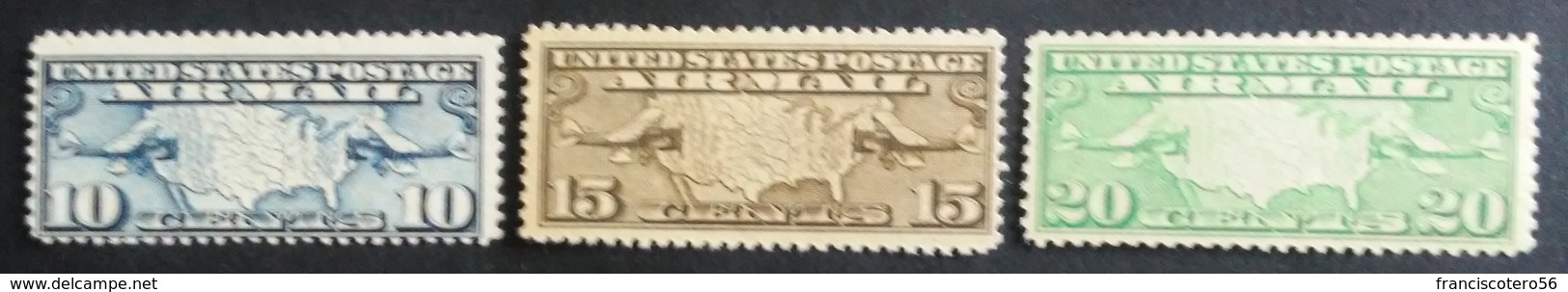 Estados - Unidos: Año. 1926/27 - AV. 3/Val.Serie. CPTA. (Inauguración De Las Líneas Postales) - 1b. 1918-1940 Neufs