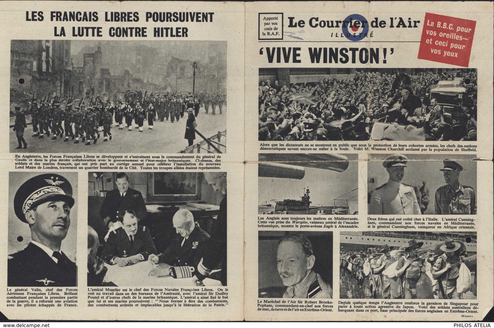 Guerre 39 45 Journal Tract Le Courrier De L'Air Illustré Envoyé Par Avion RAF R.A.F. - Altri & Non Classificati