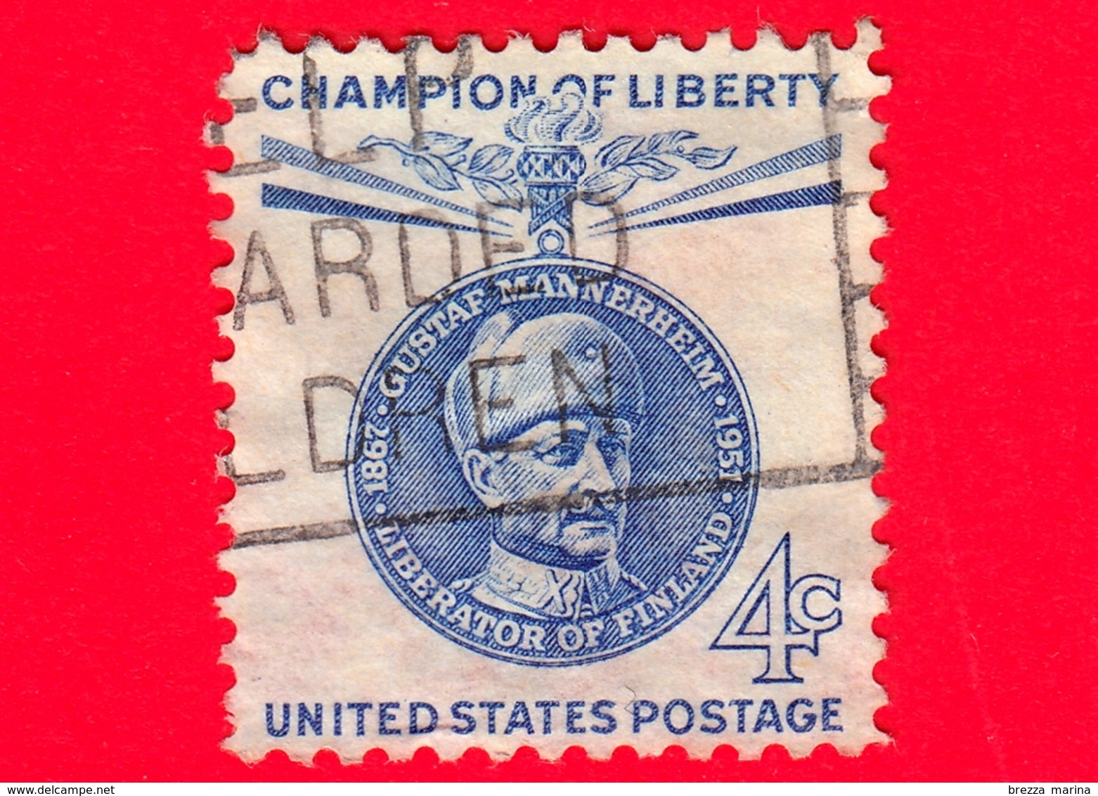 USA - STATI UNITI - Usato - 1960 - Campioni Di Libertà - Barone Carl Gustav De Manerheim - Finlandia - 4 - Gebraucht