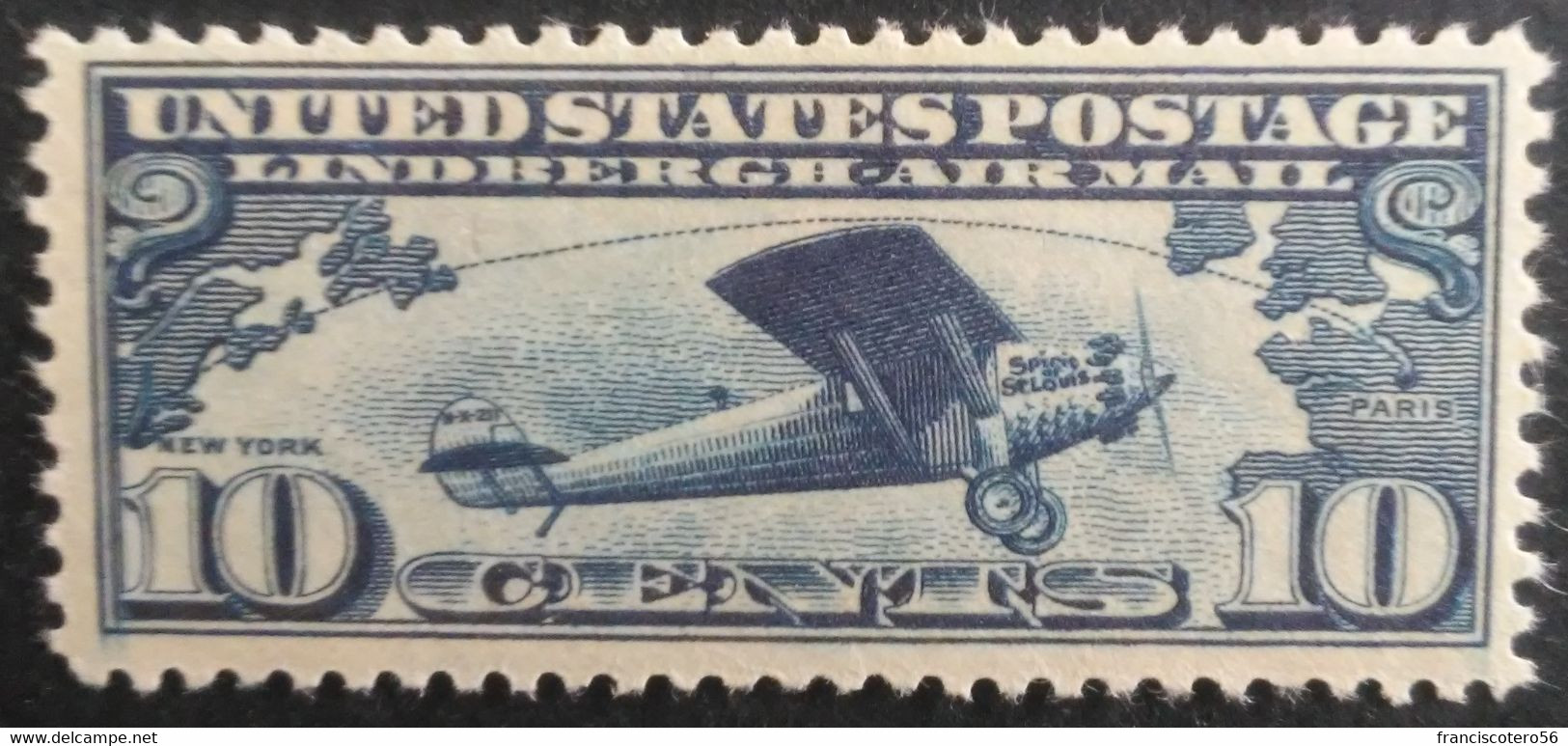 Estados - Unidos: Año. 1927 - AV. ( Lindberghs Transatlantic. Flight. ) Dent. 11 - 1b. 1918-1940 Neufs