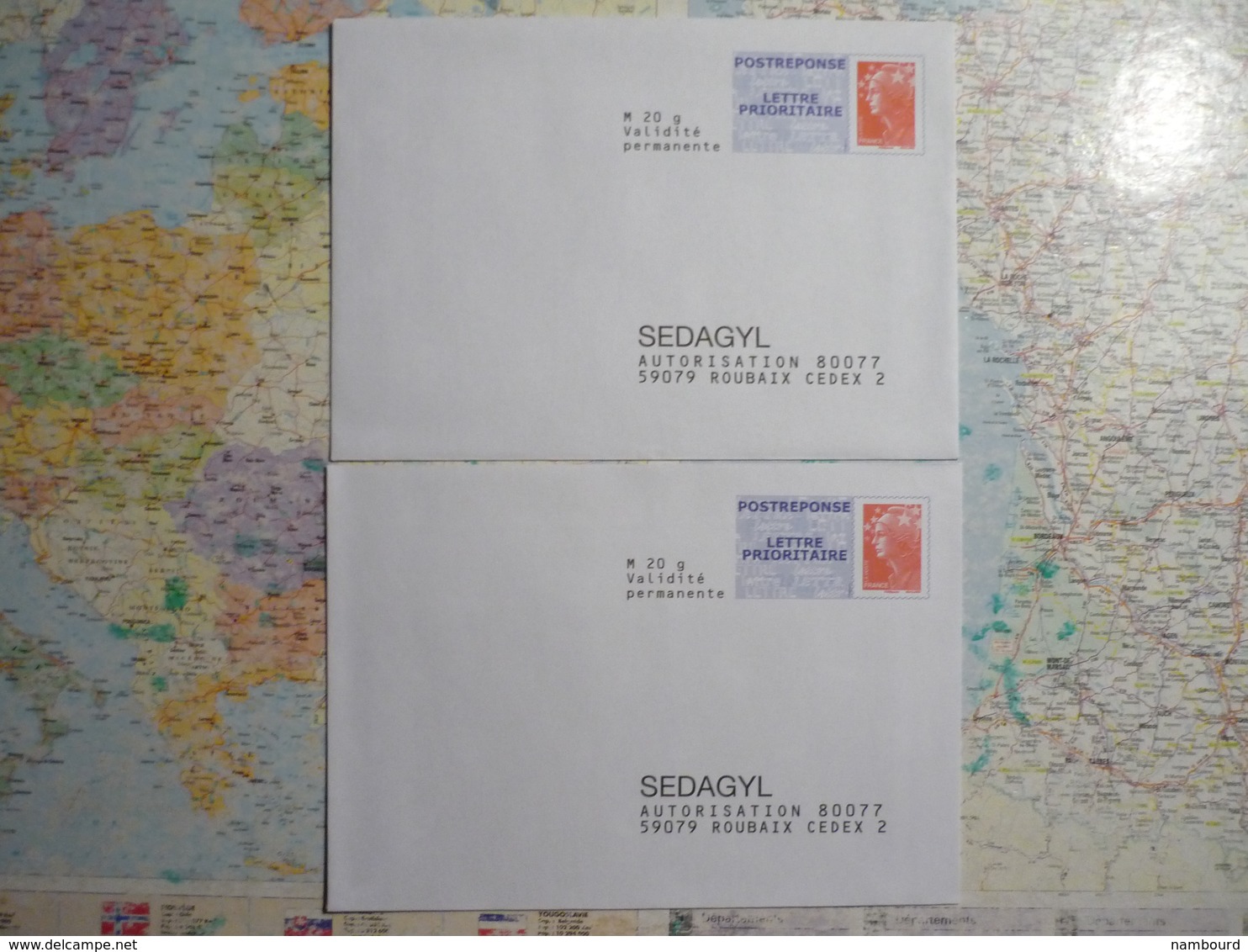 2 Enveloppes Neuves PAP Réponse Petit Format Sedagyl - Prêts-à-poster: Repiquages /Lamouche