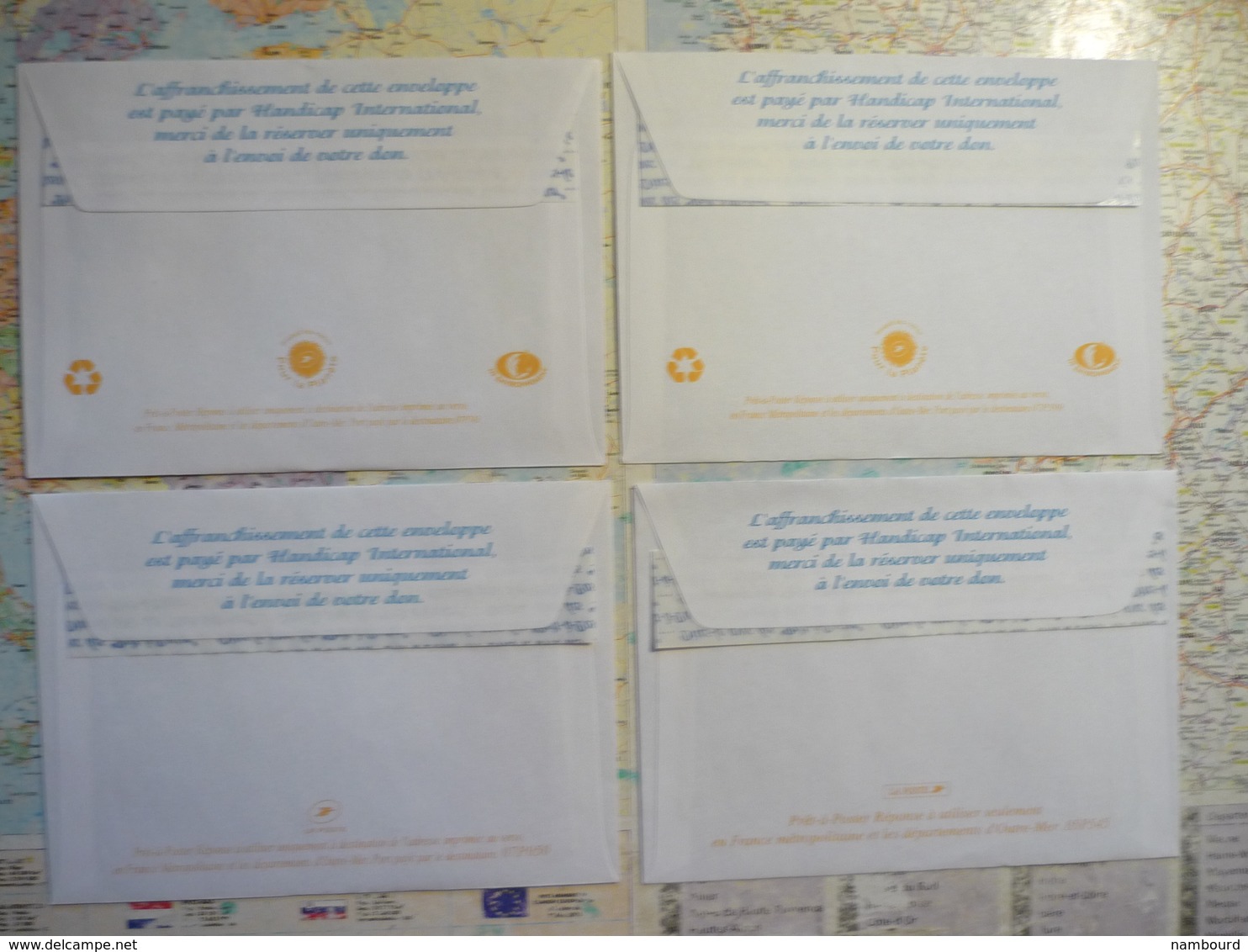 6 Enveloppes Neuves PAP Réponse Petit Format Handicap International - PAP: Ristampa/Lamouche