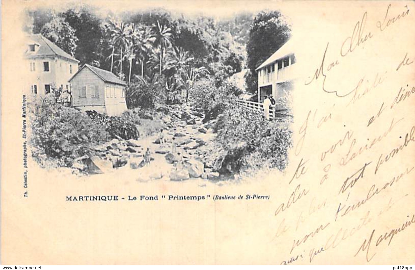 MARTINIQUE -  Le Fond " Printemps " ( Banlieue De ST PIERRE ) CPA Précurseur - Antilles Françaises - Caraïbes - Sonstige & Ohne Zuordnung