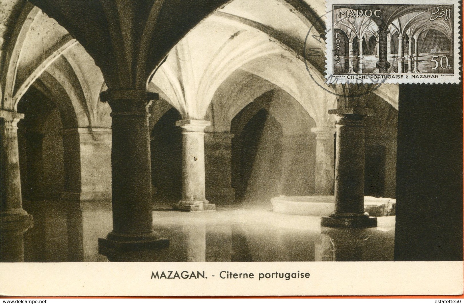 Maroc, FDC 1955 , Carte Maximum;TP N°360 " Citerne Portugaise,Mazagan "Morocco;Marruecos - Lettres & Documents