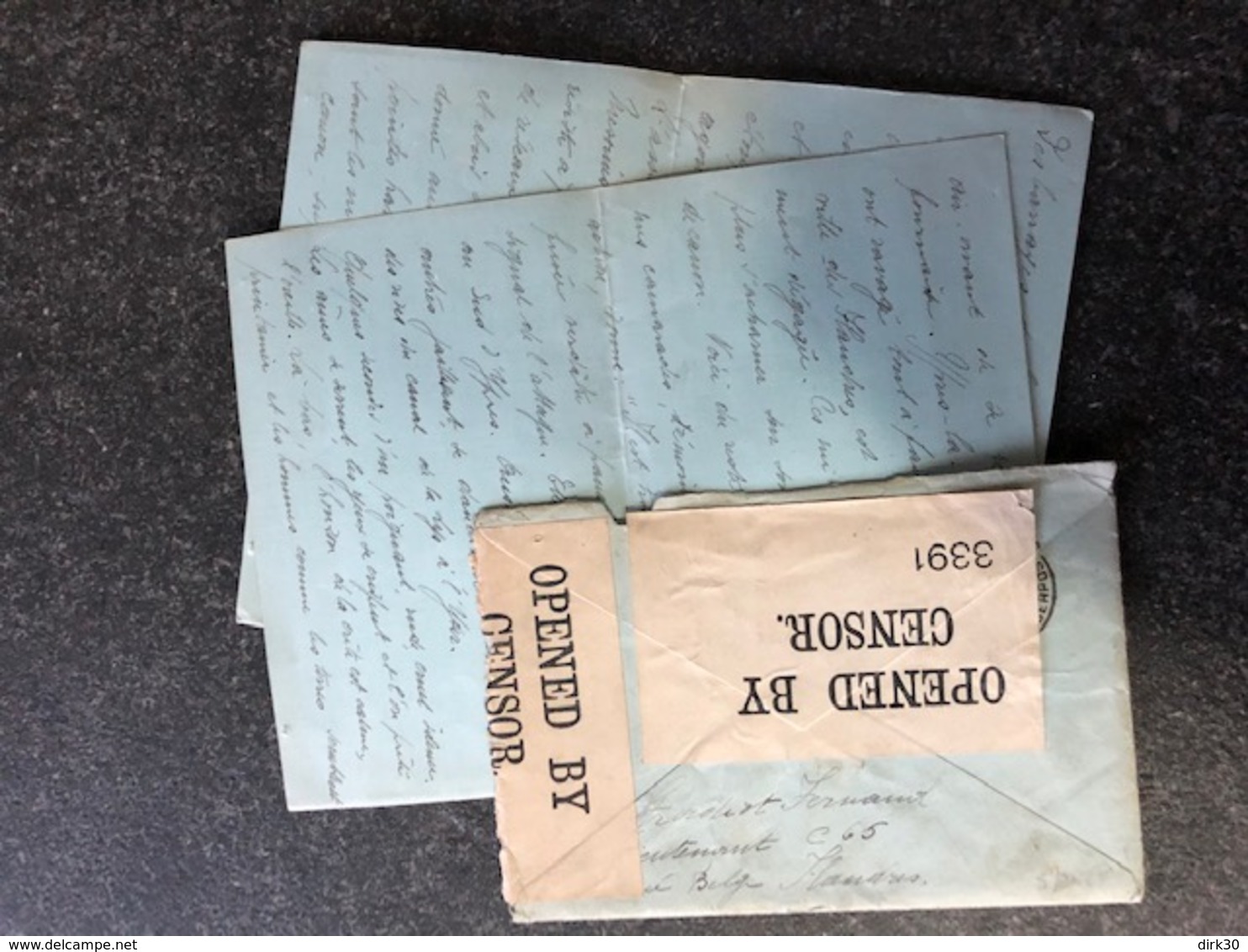 Belgium World War I WWI 3 Letters CENSOR From Lt Stradiot To Ms Gene Gray Heck Richmond Virginia USA 1917 Legerposterij - Esercito Belga