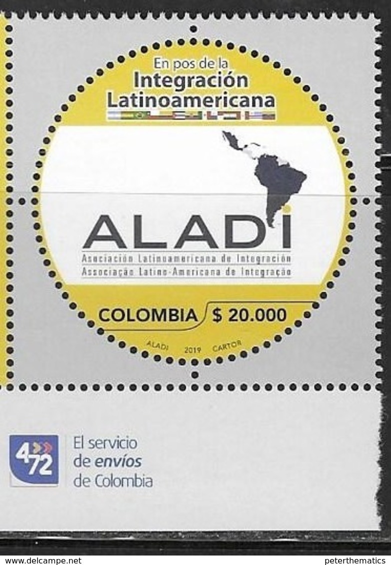 COLOMBIA, 2019, MNH, LATIN AMERICAN INTEGRATION, ALADI, 1v - Schriftsteller