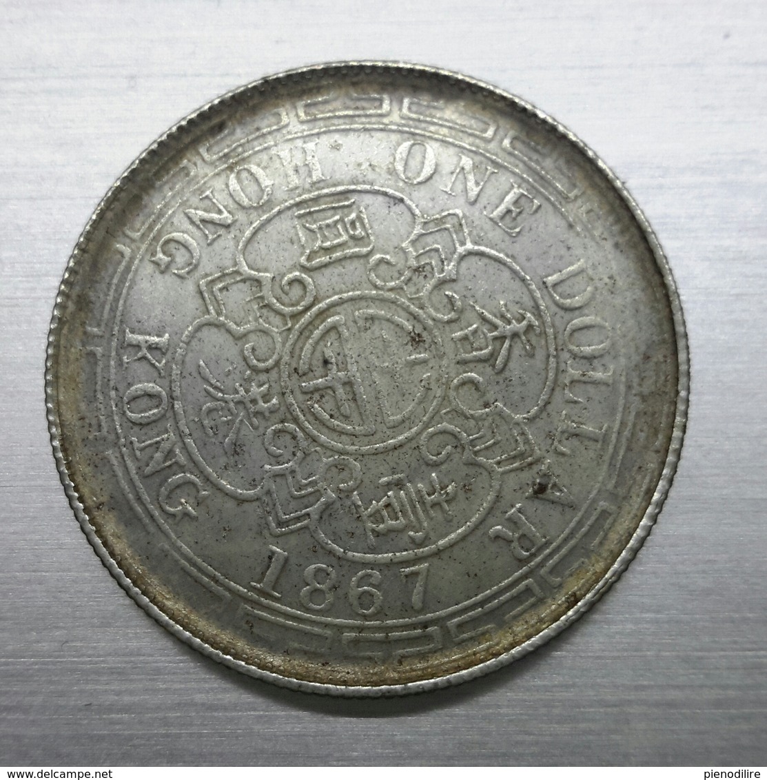 Riproduzione Di Moneta, Victoria Queen ONE DOLLAR HONG KONG 1867  (pos.A10.67) NO ARGENTO, FAKE, FALSE - Giappone