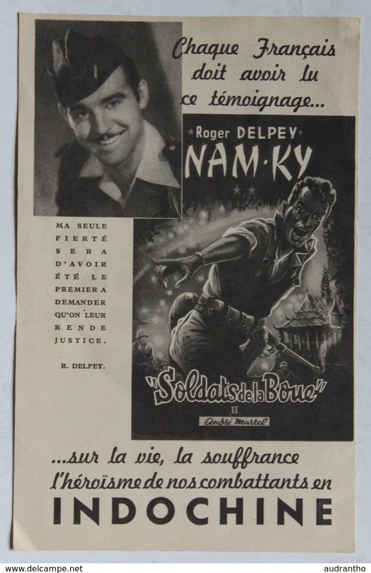 Document Publicitaire Livre Soldats De La Boue Nam Ky Guerre D'Indochine Roger Delpey - Dokumente