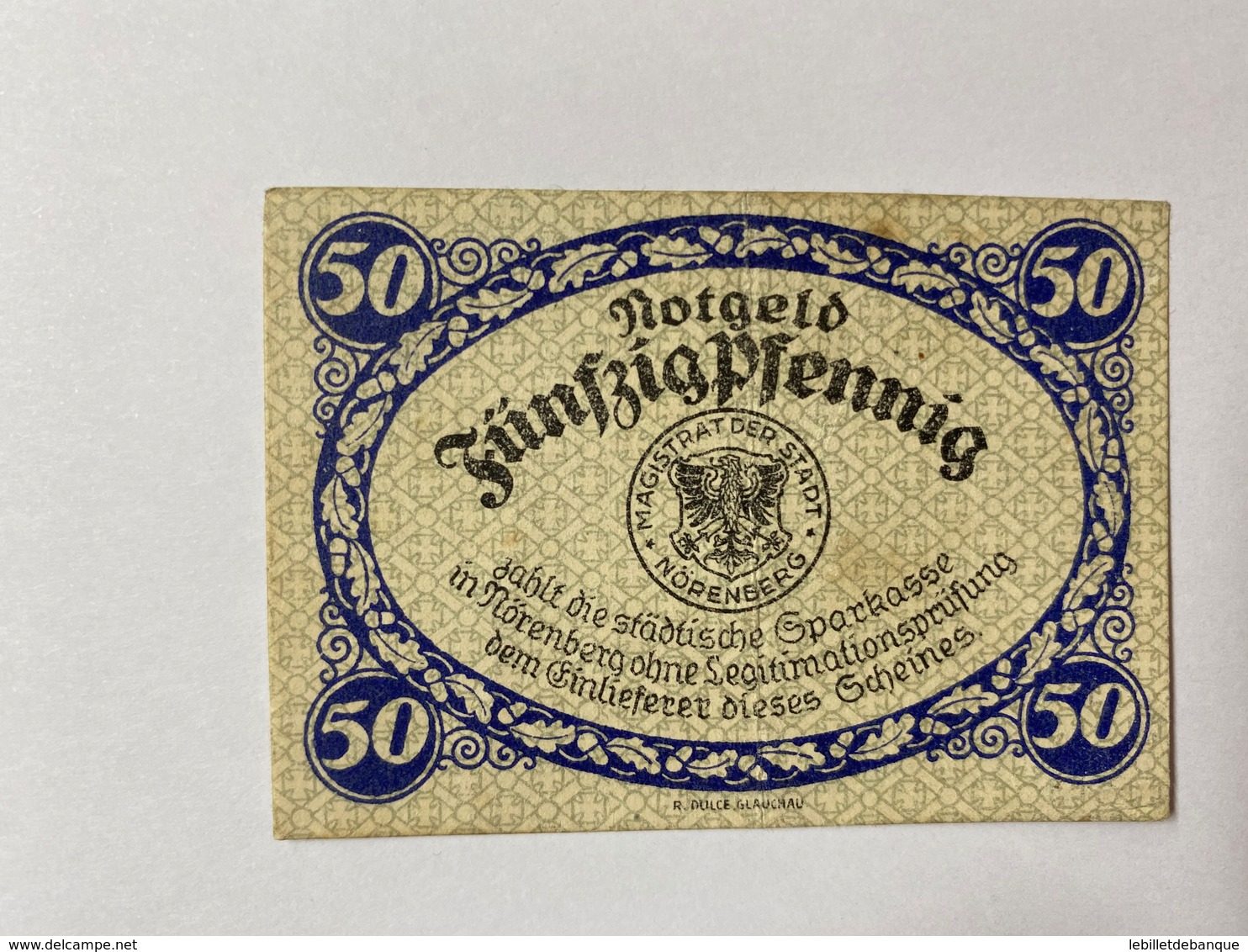 Allemagne Notgeld Norenberg 50 Pfennig - Collections