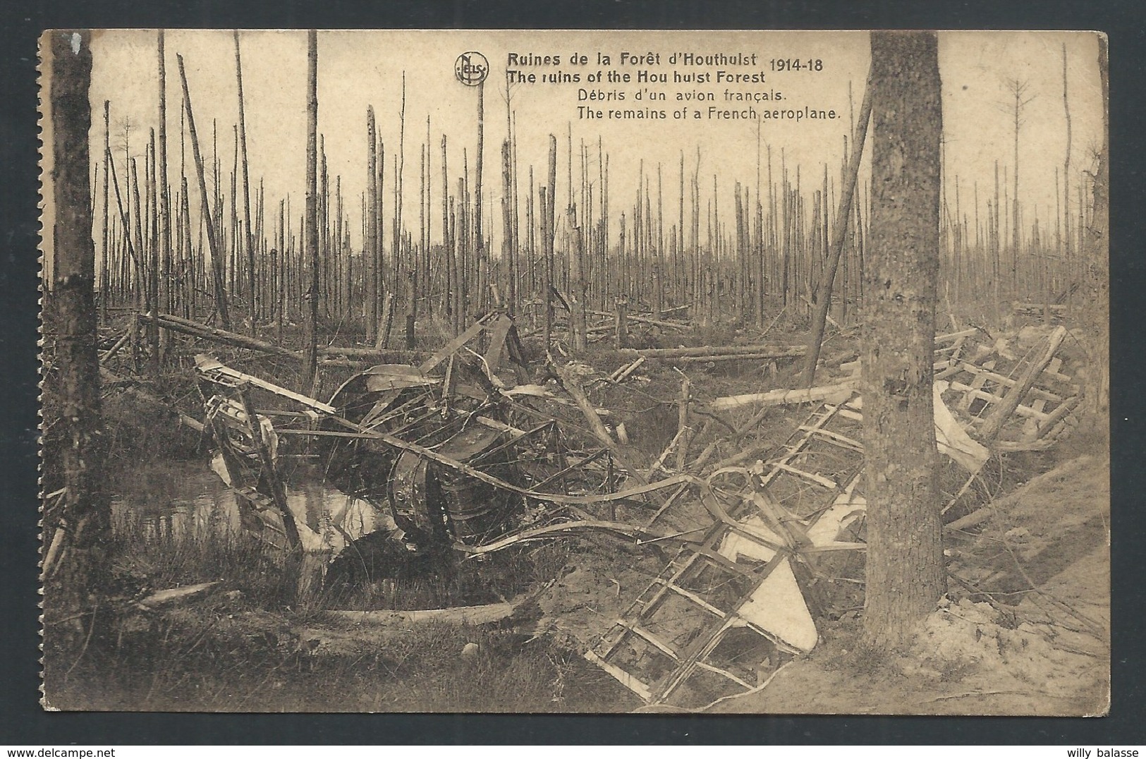 +++ CPA - Ruines De La Forêt D' HOUTHULST - Guerre 1914-18 - Débris D'un Avion Français - Nels  // - Houthulst