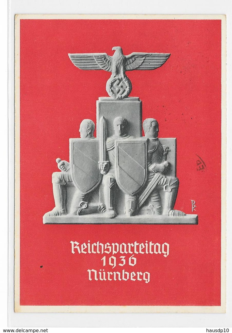 DR Deutsches Reich Propaganda Postkarte 1936 Reichsparteitag Der NSDAP Nürnberg 14.9.36 - Briefe U. Dokumente