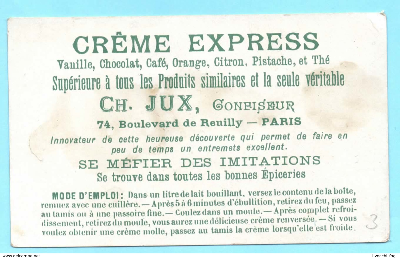 Chromo Créme Express Ch. Jux Confiseur, Paris. Clochards Et Gendarmes. A La Belle étoile. - Autres & Non Classés