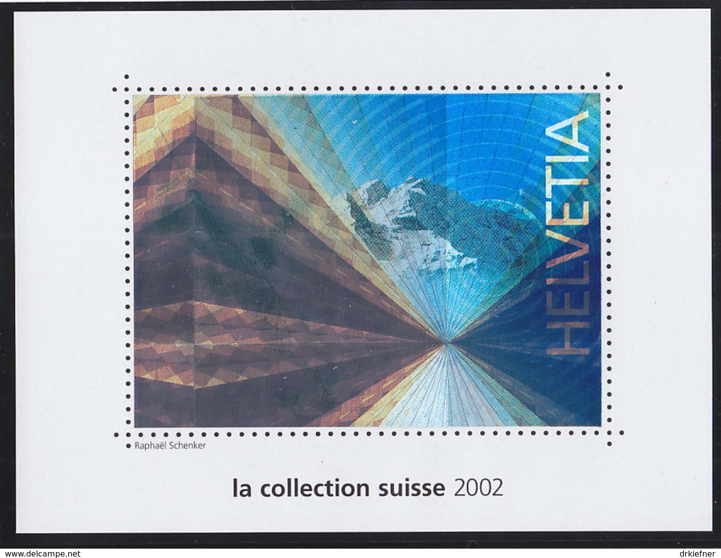 SCHWEIZ  Vignette 2002: Briefmarke Mit Hologramm, Aus: Jahrbuch 2002 Der Schweizer Post - Vignetten (Erinnophilie)