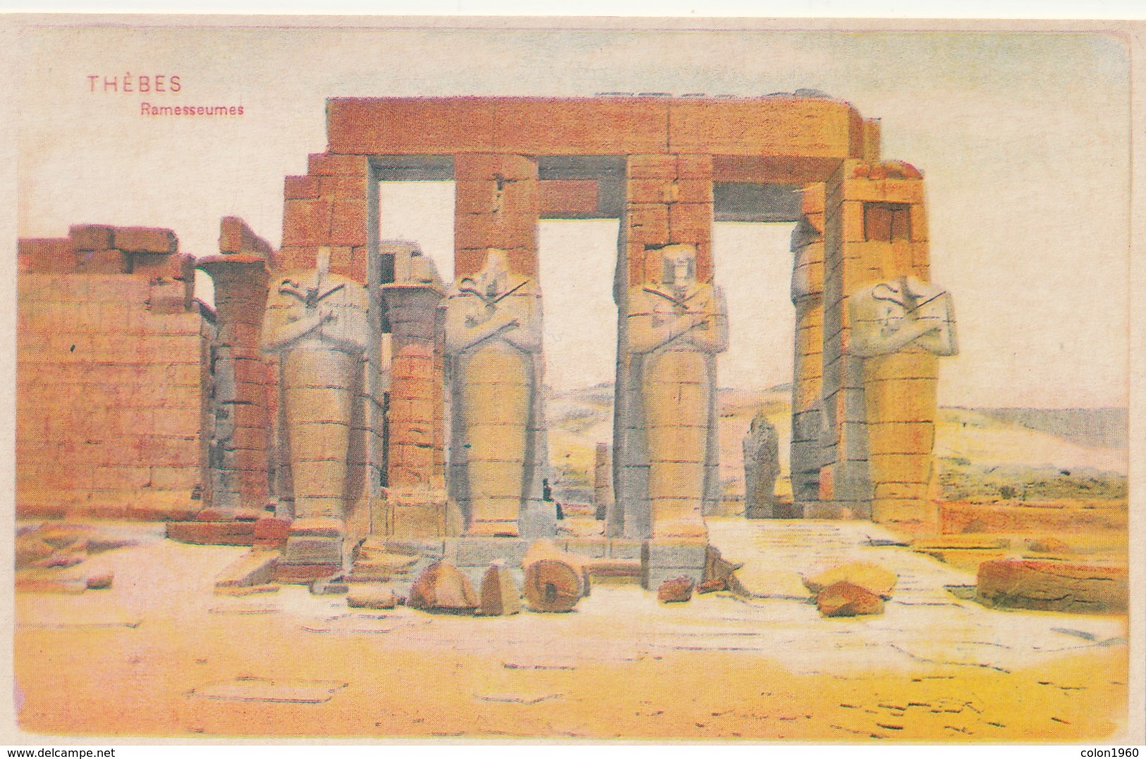 POSTAL ANTIGUA DE EGIPTO. THEBES. RAMESSEUMES. (1024). - Historia