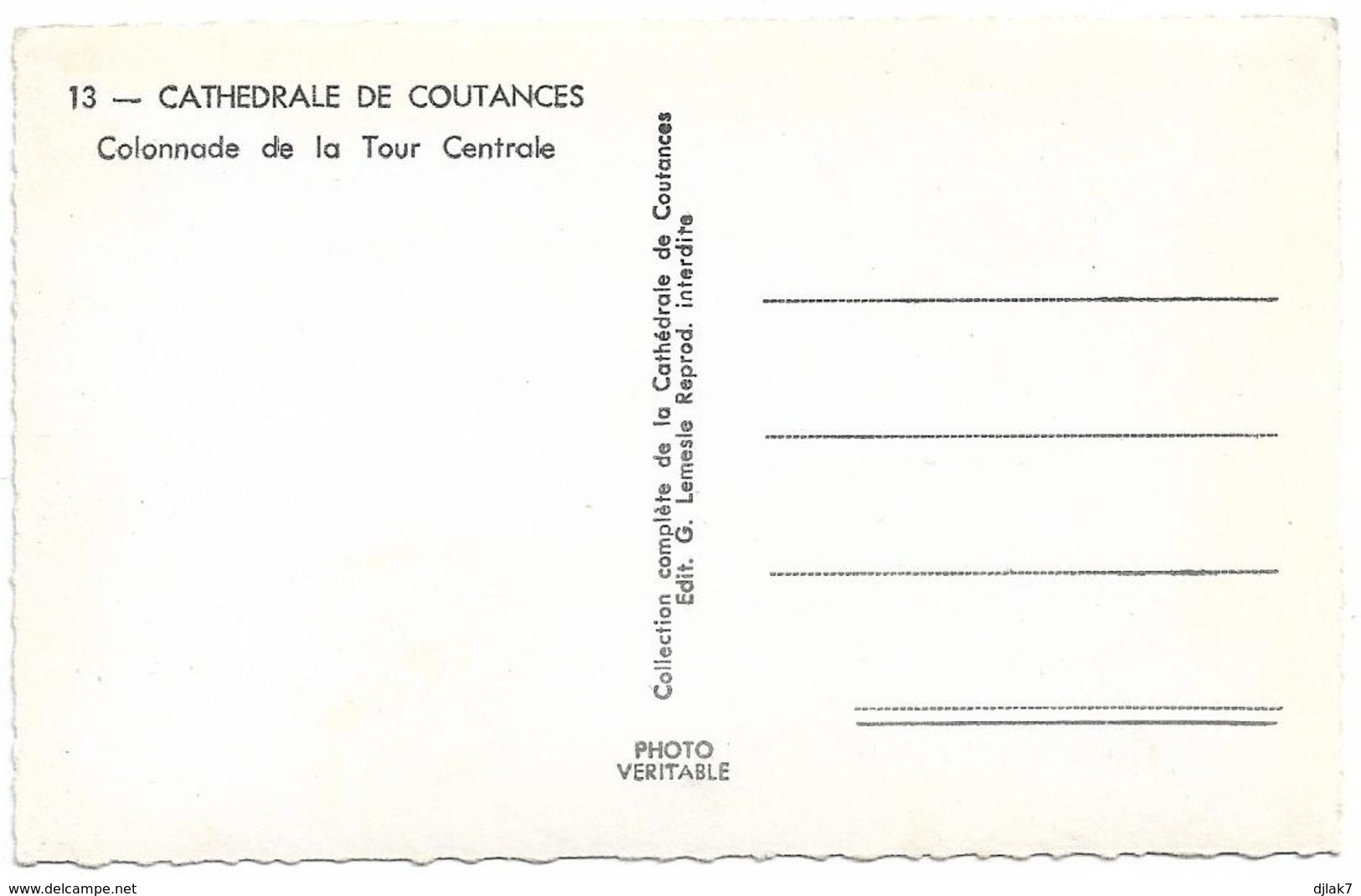 50 Coutances La Cathédrale Colonnade De La Tour Centrale (2 Scans) - Coutances