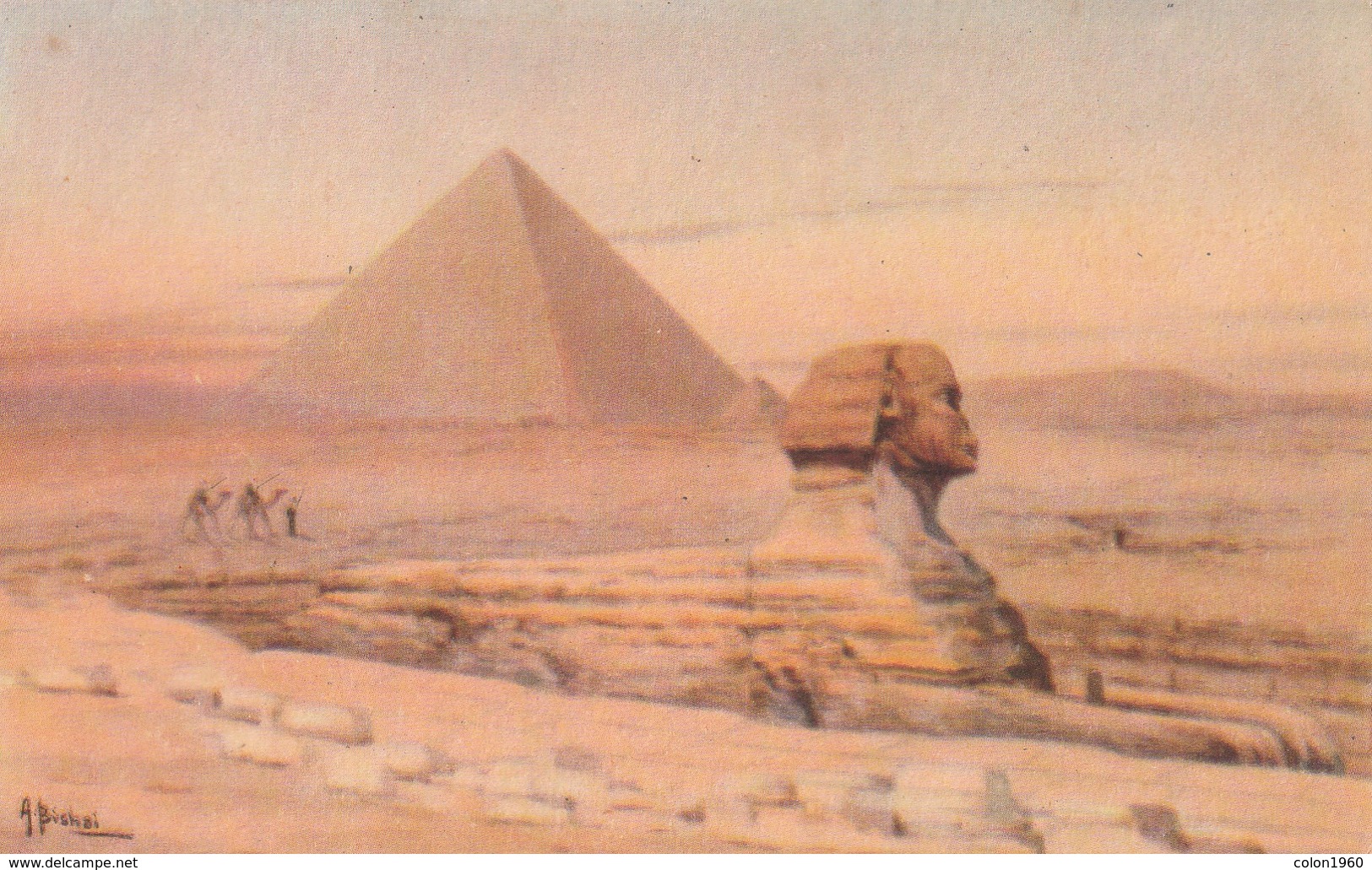 POSTAL ANTIGUA DE EGIPTO. THE GREAT PYRAMIDS OF GIZA BUILT BY CHEOPS 2900 B.C. & THE SPHINX. Nº 119. (1026). - History