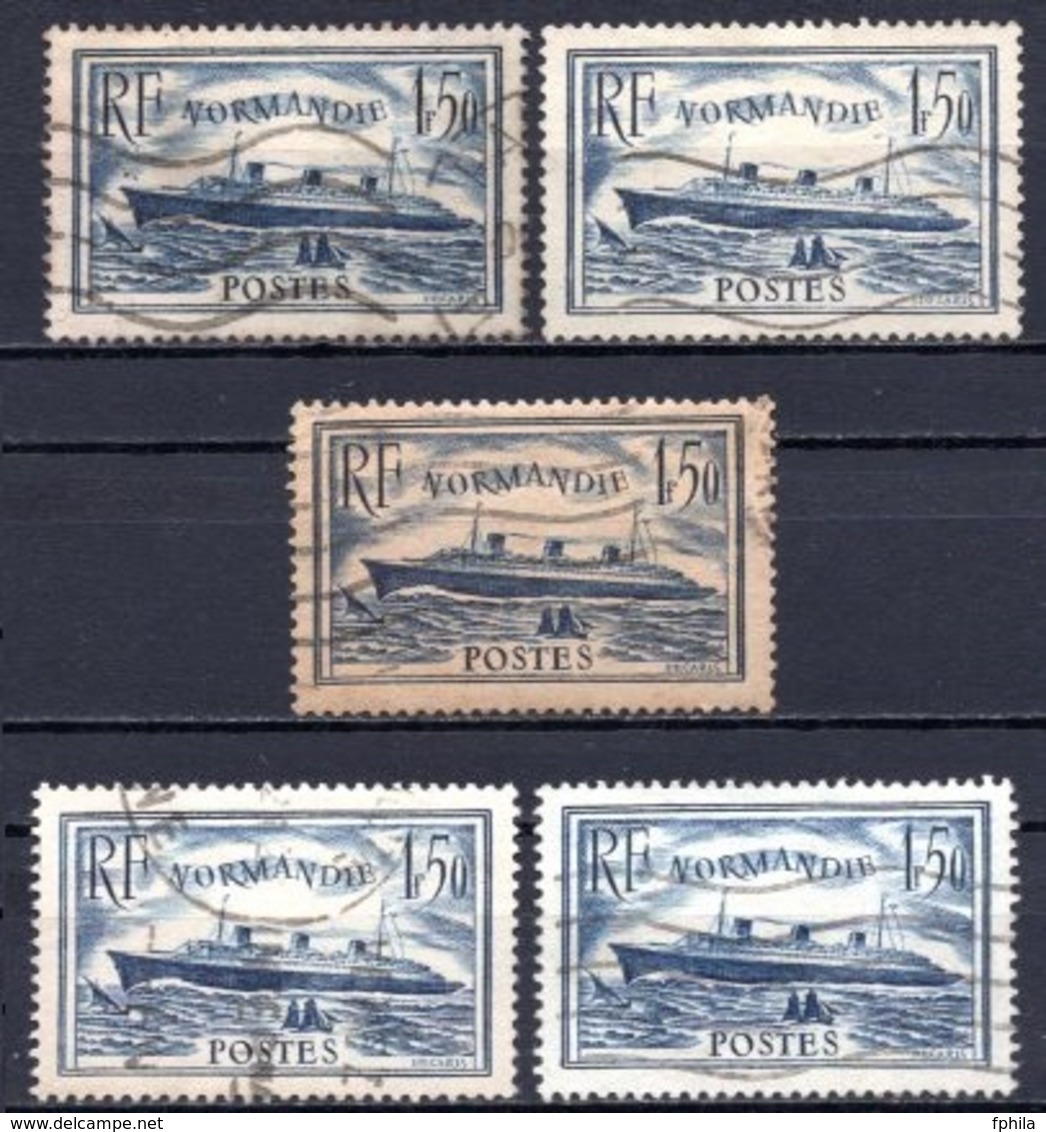 1935 FRANCE NORMANDIE 5x Sets MICHEL: 297 USED - Gebraucht