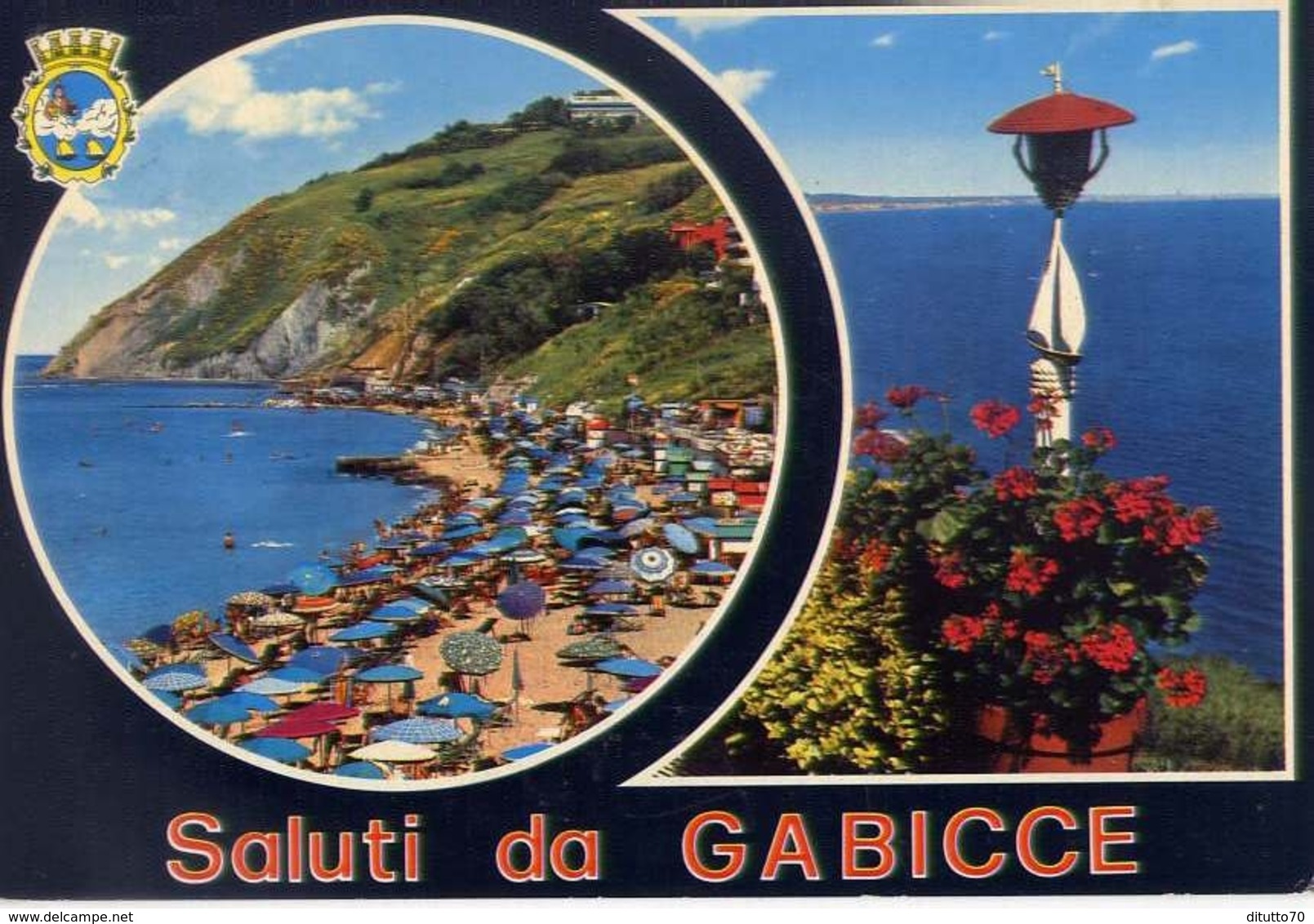 Saluti Da Gabicce - Spiaggia E Monte Di Gabicce - Formato Grande Viaggiata – E 15 - Rimini