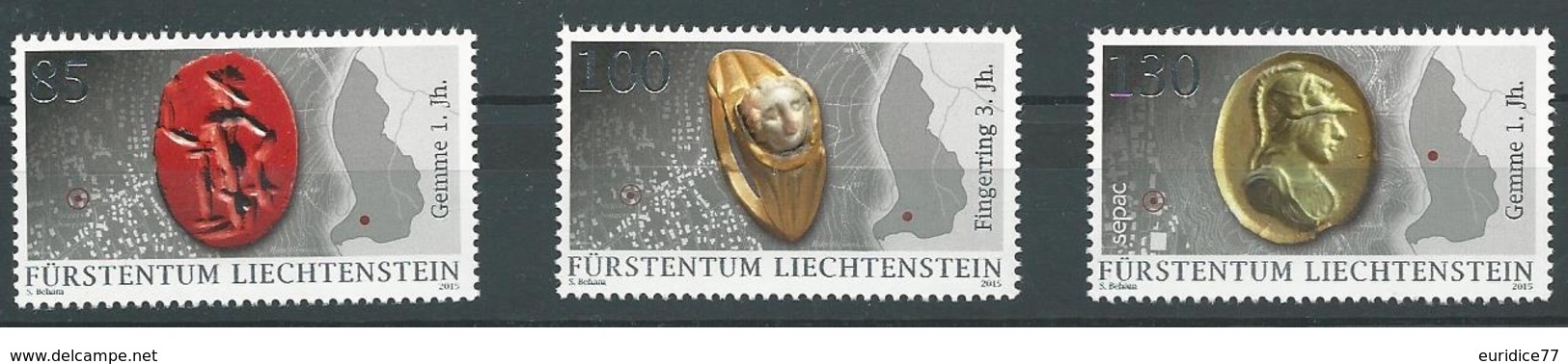 Liechtenstein 2015 - Archaeological Finds : Jewellery Stamp Set Mnh - Nuevos