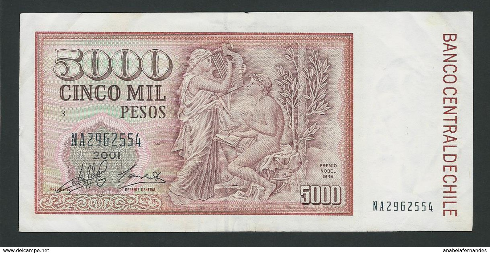 CHILE 5000 PESOS 2001  VF - Cile