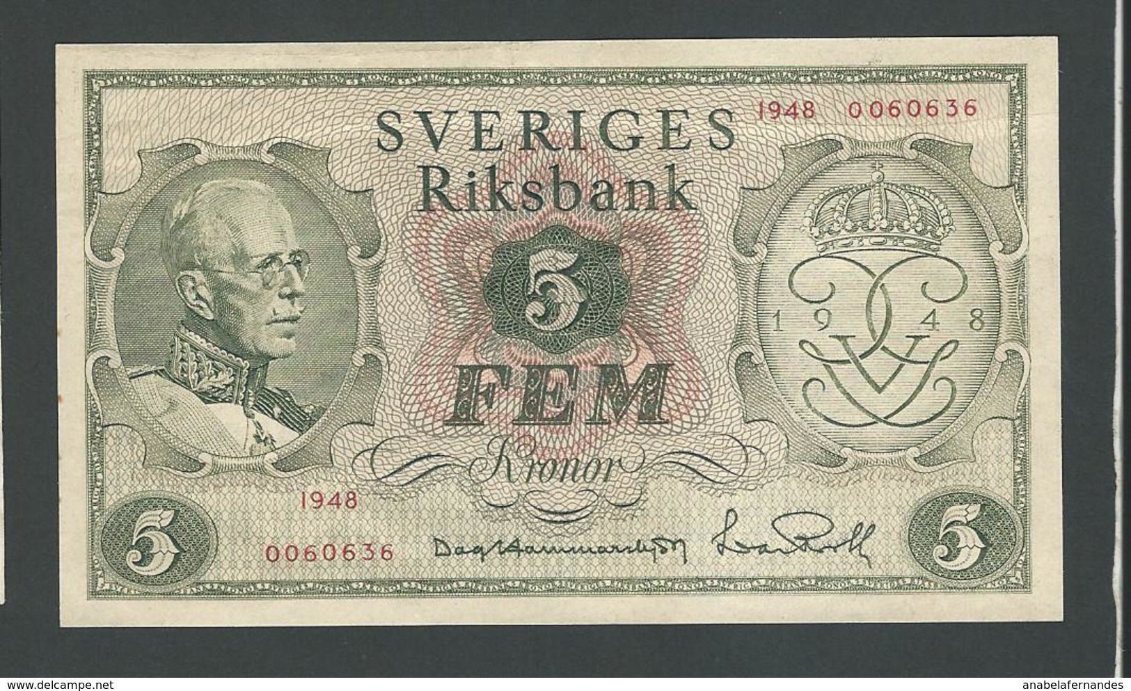SWEDEN 5 KRONOR  1948  XF - Sweden