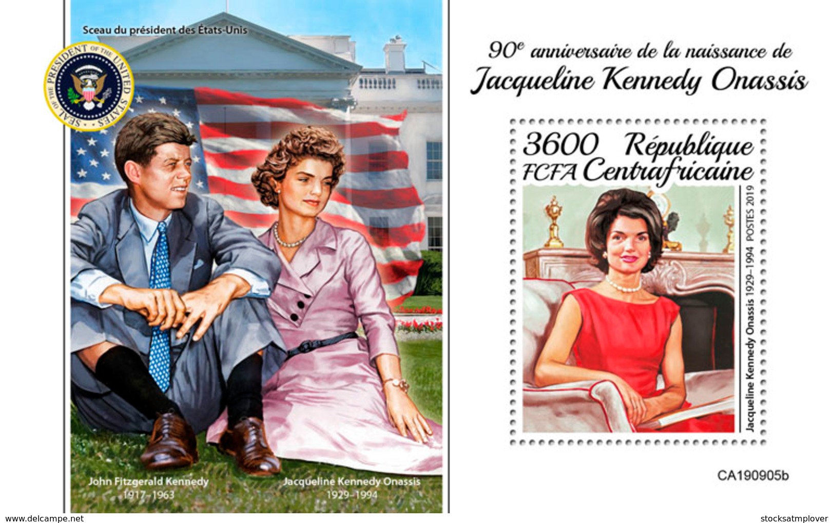 Central Africa  2019 Jaqueline Kennedy Onassis , John.F.Kennedy , S201912 - Central African Republic