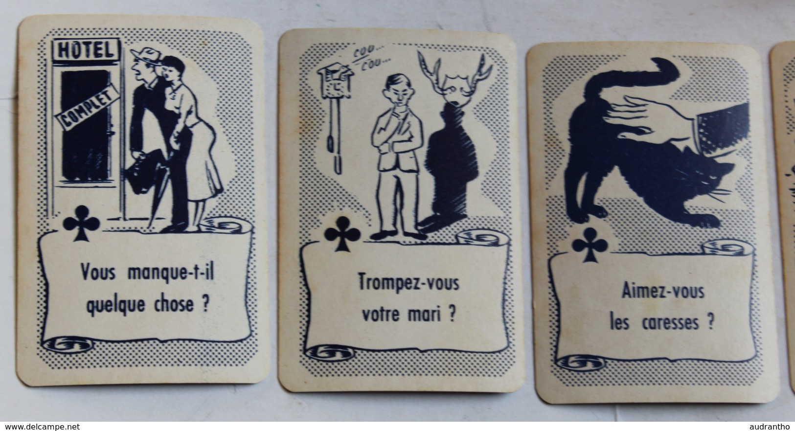 Jeu 32 Cartes LA GRIVOISE Pour Rire Et S'amuser 16 Bleues Pour Messieurs 16 Rouges Pour Dames Coquin Vintage 1950 /1960 - 32 Cards