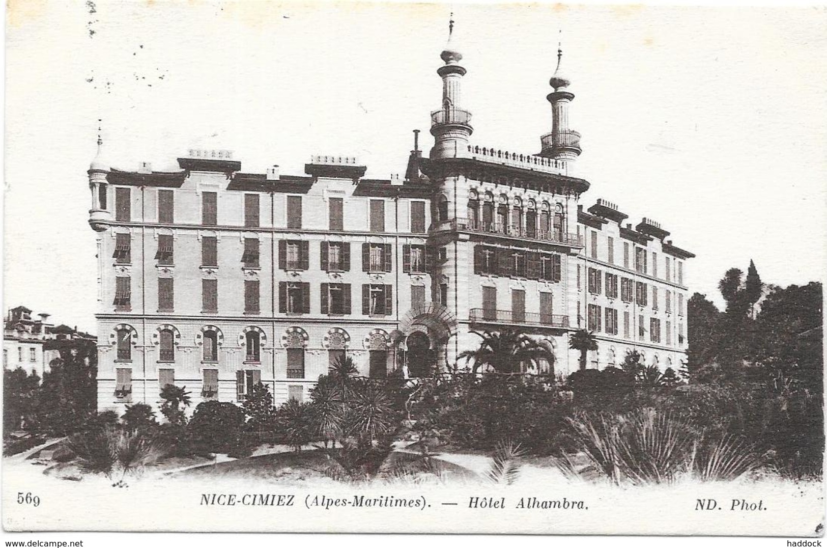 NICE : HOTEL ALHAMBRA - Autres & Non Classés