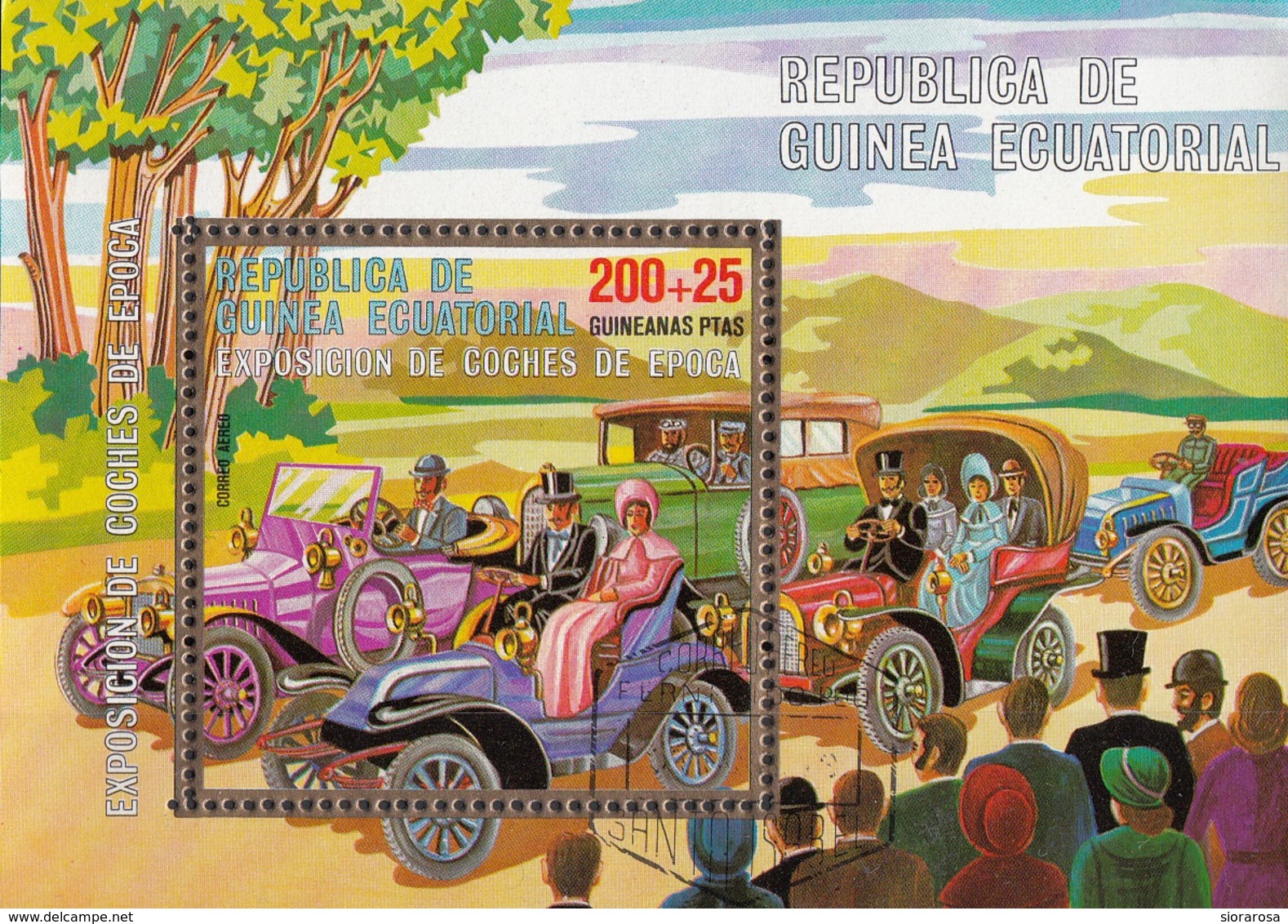 Guinea Equatoriale 1976 Bf. 228A Esposizione Auto Epoca Sheet Perf. CTO - Guinea Equatoriale