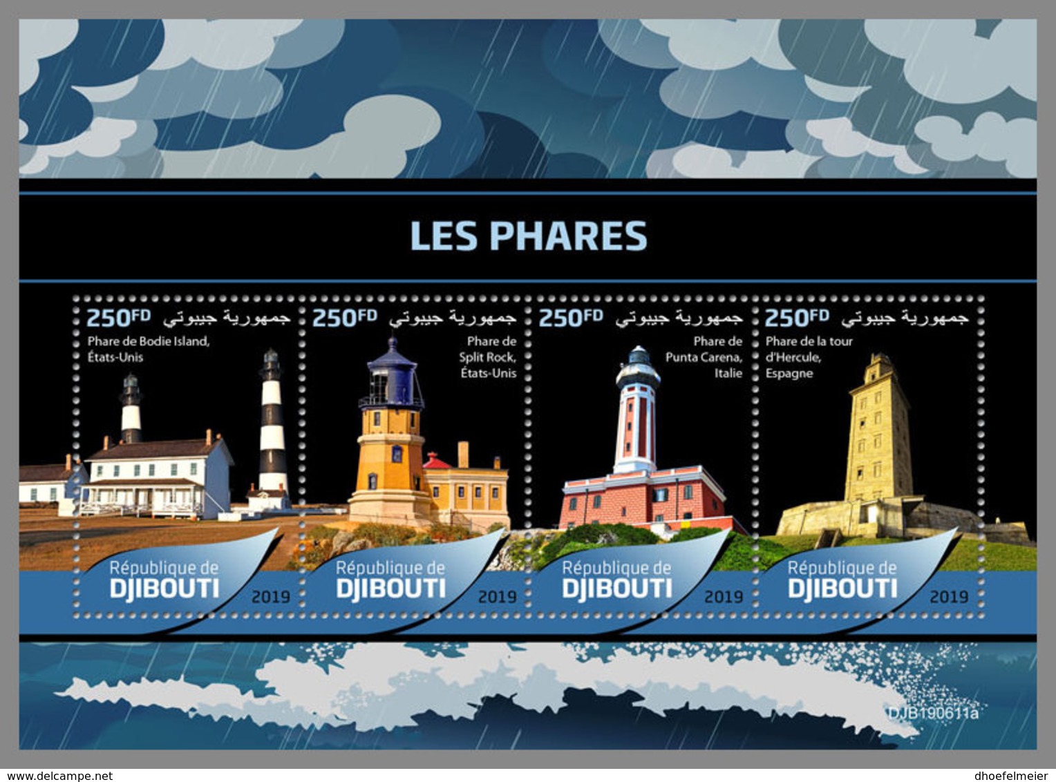 DJIBOUTI 2019 MNH Lighthouses Leuchttürme Phares M/S - OFFICIAL ISSUE - DH2005 - Vuurtorens