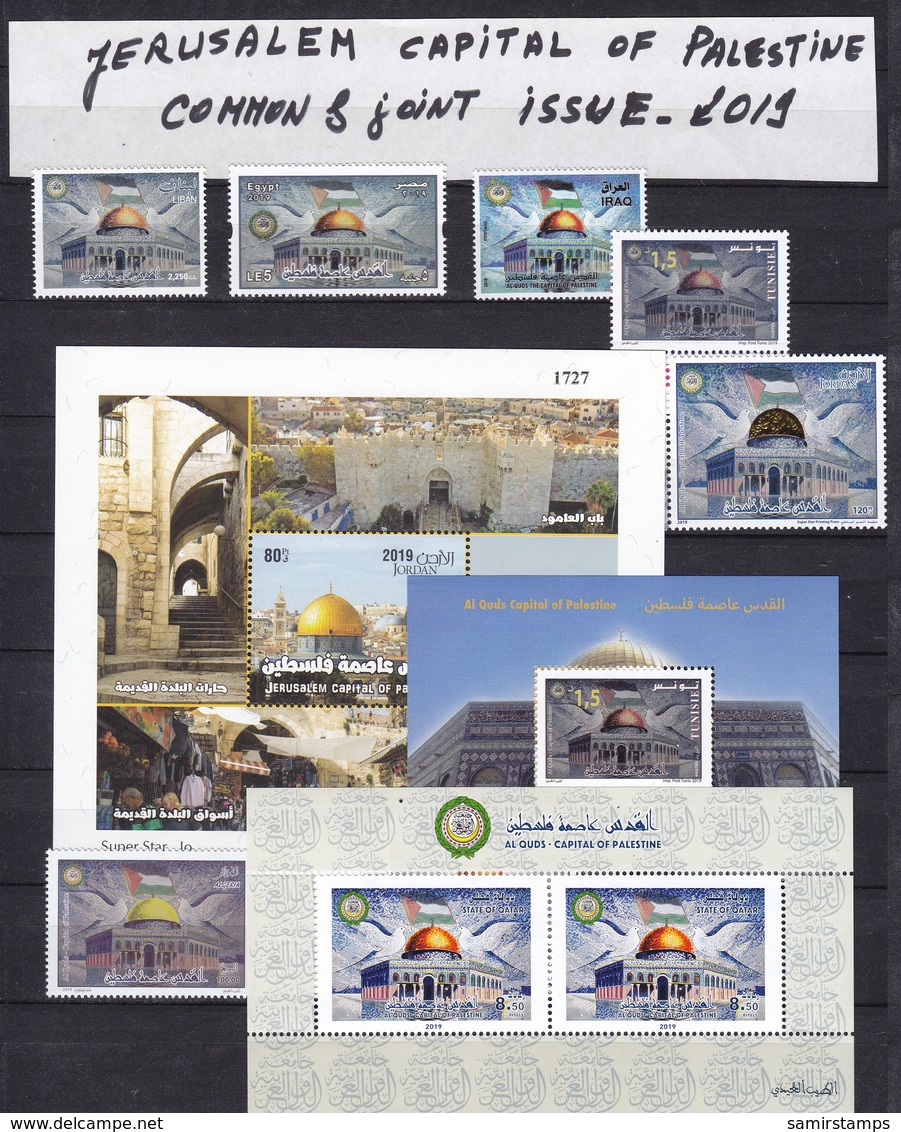 Lebanon-Tuniia-Jordan-Iraq-Egypt-Tunisia-Algeria -etc.. Joint Issue JERUSALEM Capti.compl/ 7v.+3 /sh(No Skrll & Paypal) - Lebanon