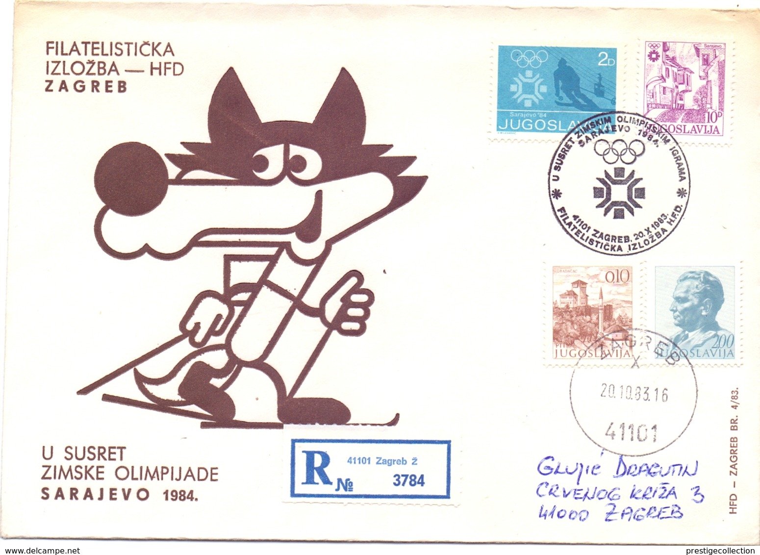 SARAJEVO 1984 OLIMPYC GAMES   REGISTRED MAIL  COVER  (FEB20561) - Inverno1984: Sarajevo