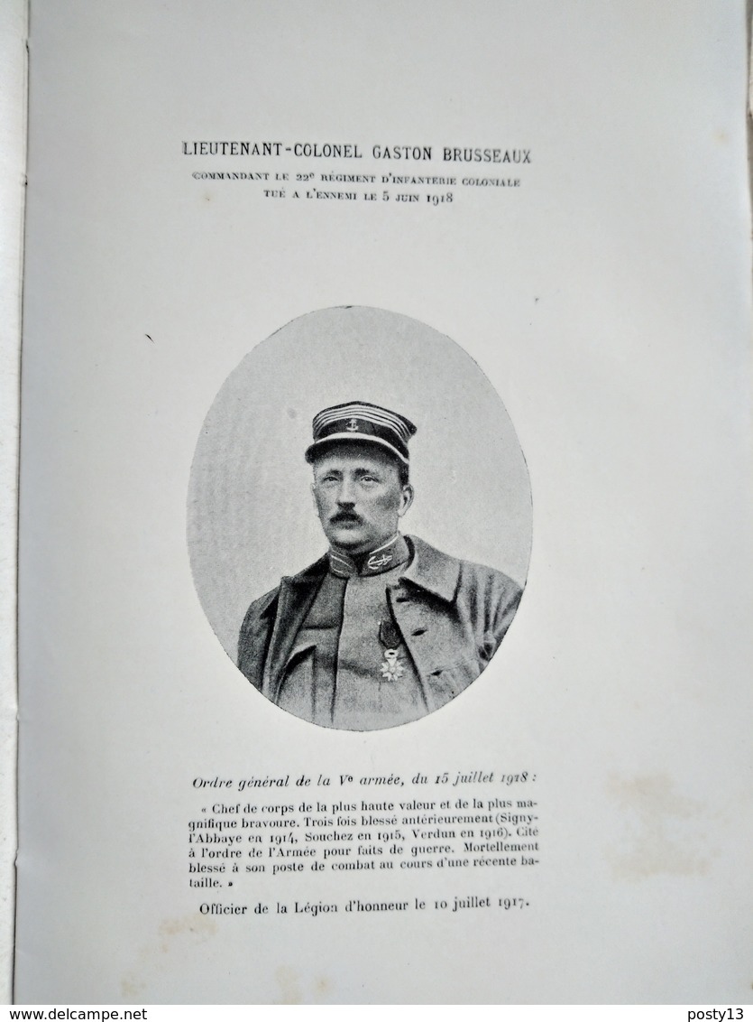 Historique Du 22 ème Régiment D'infanterie Coloniale ( 1914-1918 ) - BE - Weltkrieg 1914-18