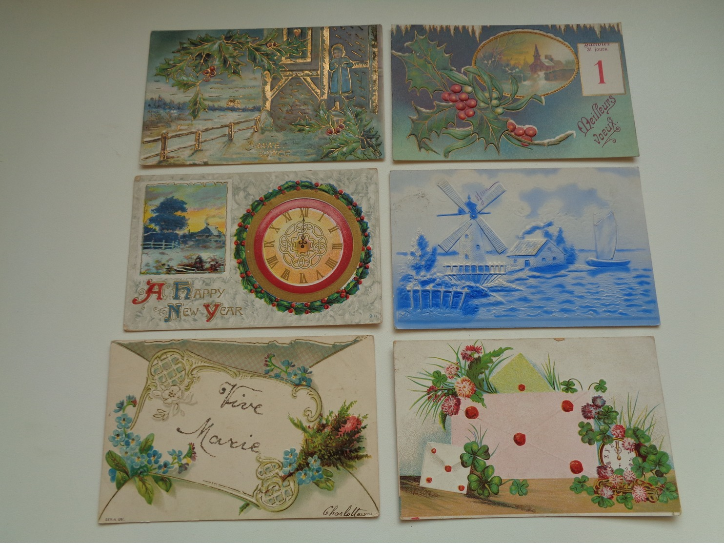 Beau Lot De 60 Cartes Postales De Fantaisie Gaufrées  Gaufrée       Mooi Lot Van 60 Postkaarten Van Fantasie Reliëf - 5 - 99 Karten