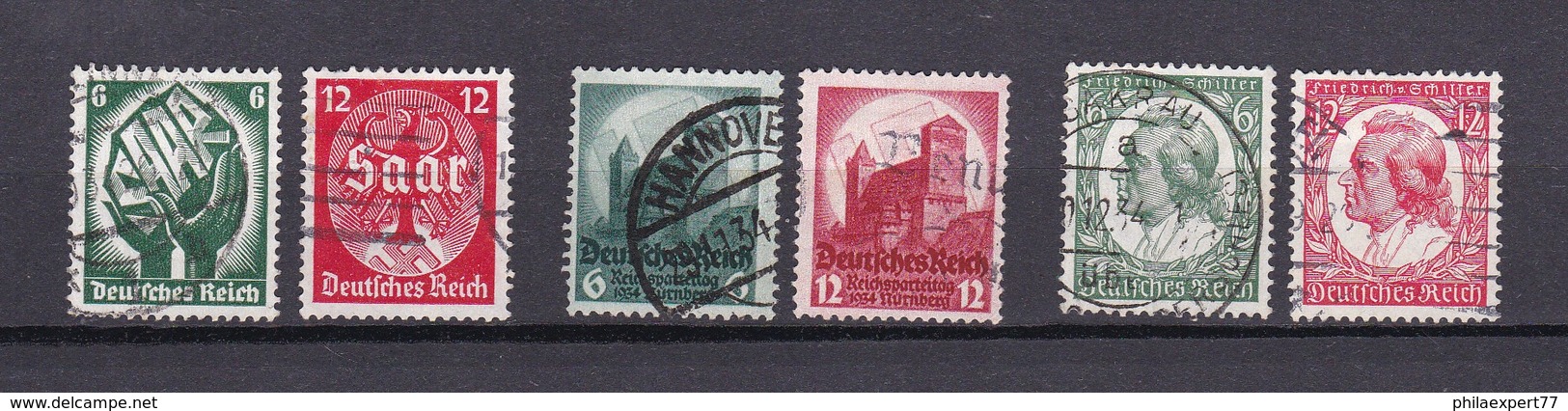 Deutsches Reich - 1934 - Michel Nr. 544/47+554/55 - Gest. - Gebraucht