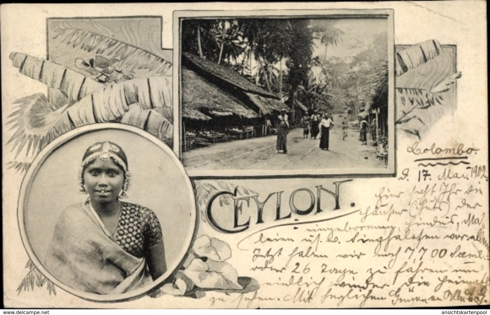 Cp Sri Lanka, Frau In Traditioneller Kleidung, Ortspartie - Sri Lanka (Ceylon)