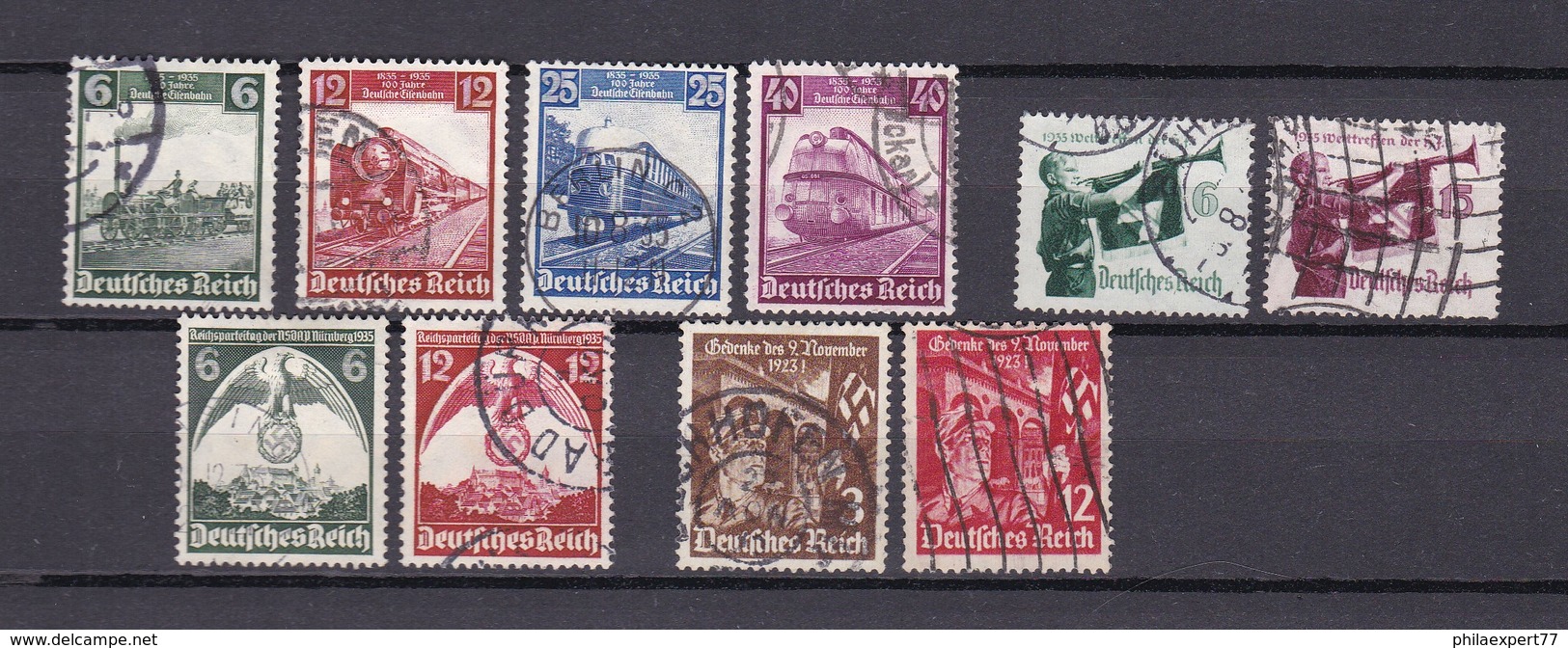 Deutsches Reich - 1935 - Michel Nr. 580/87+598/99 - Gest. - 25 Euro - Gebraucht