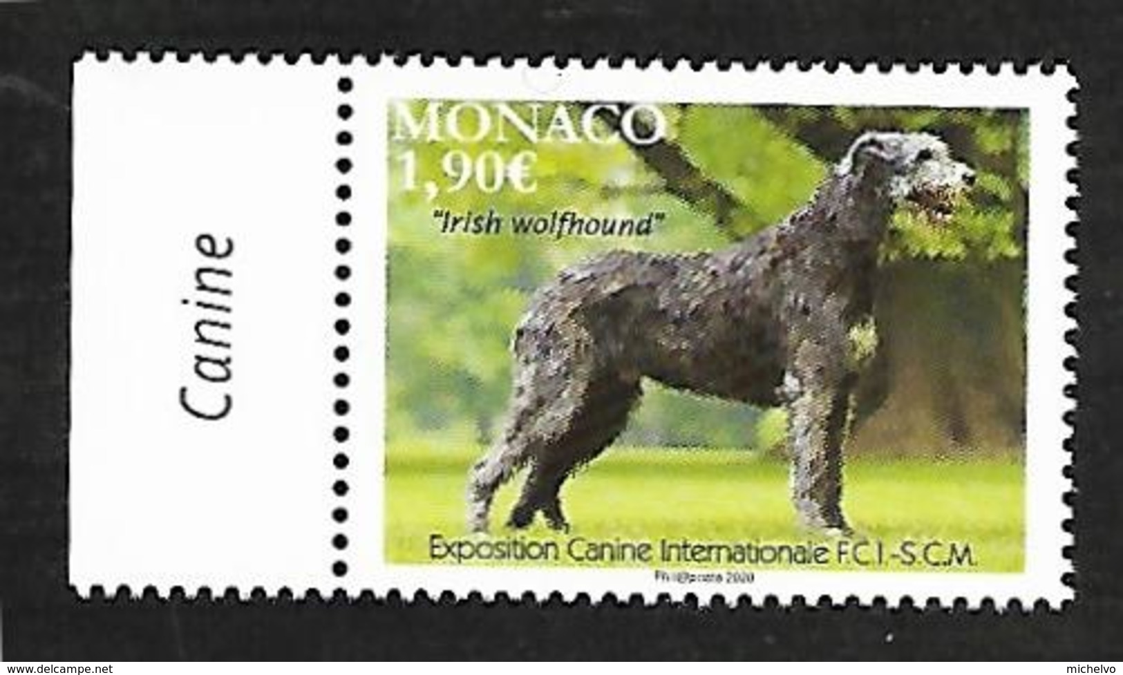 Monaco 2020 - Yv N° 3223 ** - Exposition Canine (L’Irish Wolfhound) - Ungebraucht