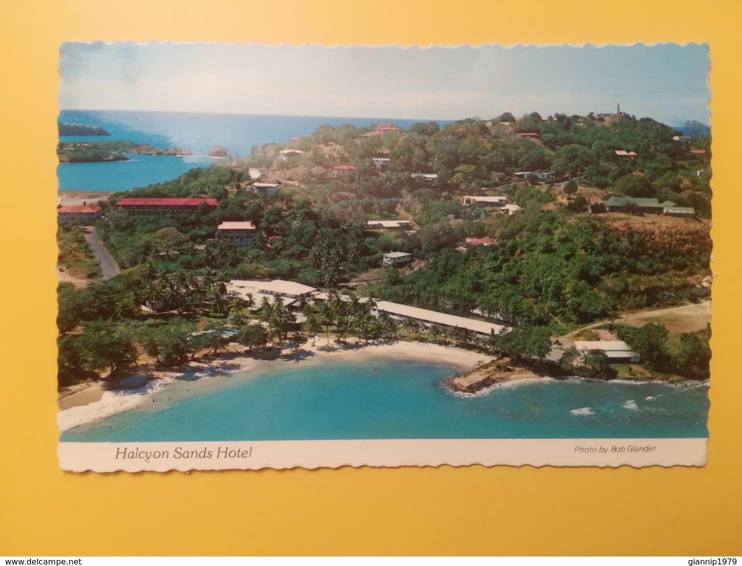 CARTOLINA POSTCARDS SANTA LUCIA SAINT LUCIA 1982 HALCYON SANDS HOTEL  BOLLO BATTLE THE SAINT OBLITERE' ST. LUCIA - Altri & Non Classificati