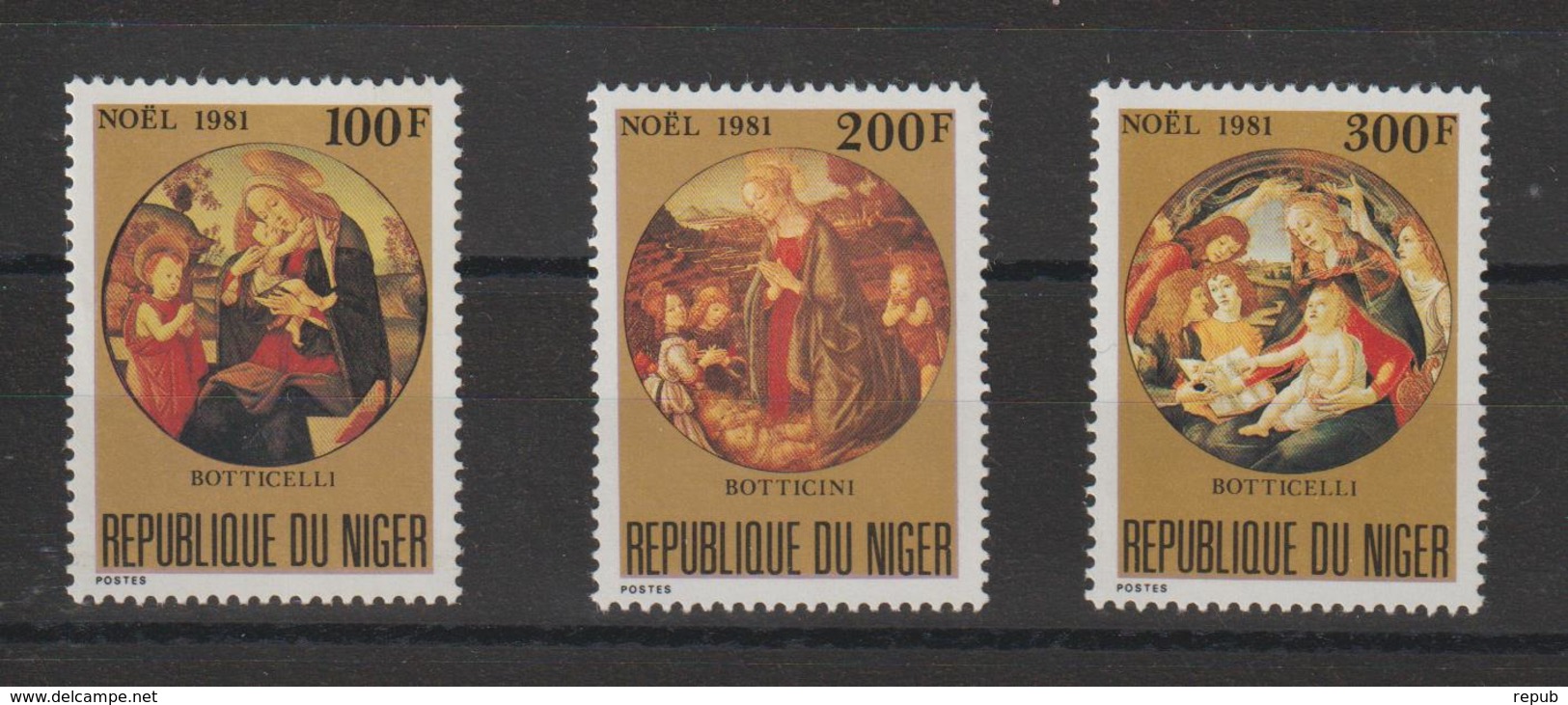 Niger 1981 Noel Botticelli 560-62 3 Val ** MNH - Niger (1960-...)