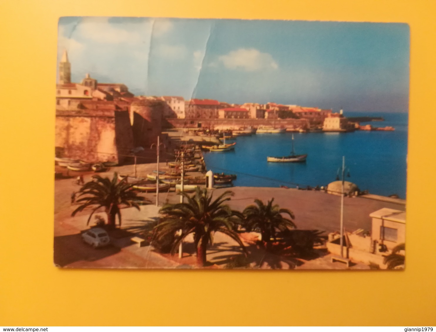 CARTOLINA POSTCARDS ITALIA ITALY 1965 ALGHERO PORTO BOLLO MICHELANGIOLESCA OBLITERE' SASSARI - Altri & Non Classificati