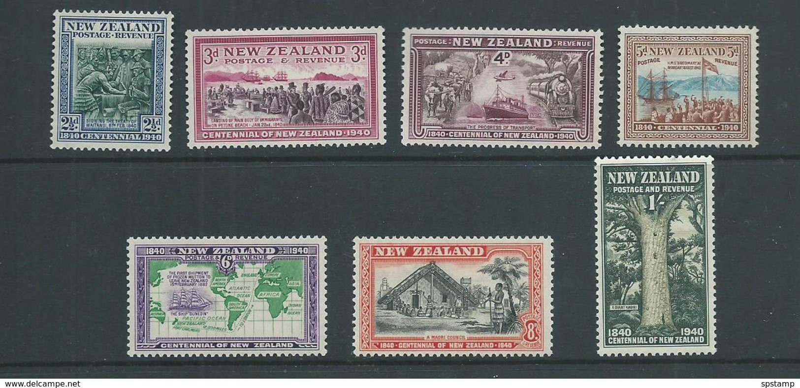 New Zealand 1940 Treaty Of Waitangi 7 Values 2 &1/2d To 1 Shilling MLH - Unused Stamps