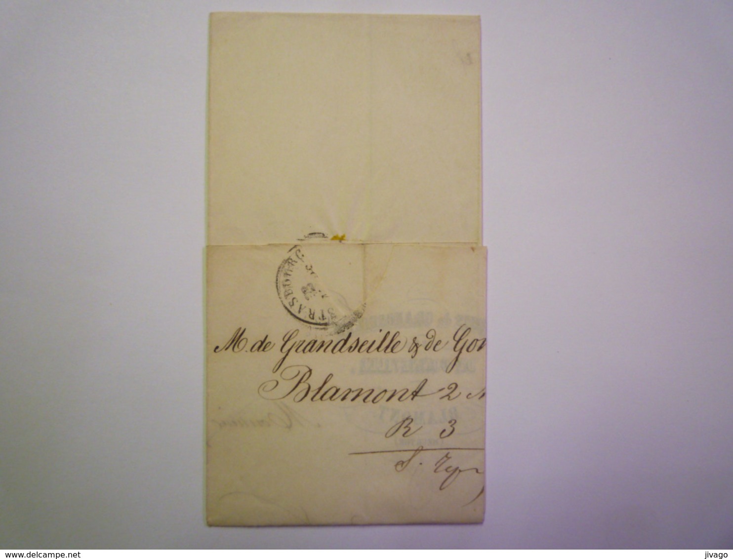 2020 - 4011  LETTRE Au Départ De BLAMONT à Destination De STRASBOURG   1848  (Beau Cachet)   XXX - Zonder Classificatie