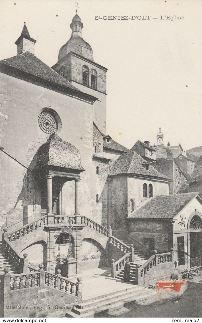 CARTE POSTALE  SAINT GENIEZ D'OLT 12  L'église - Autres & Non Classés