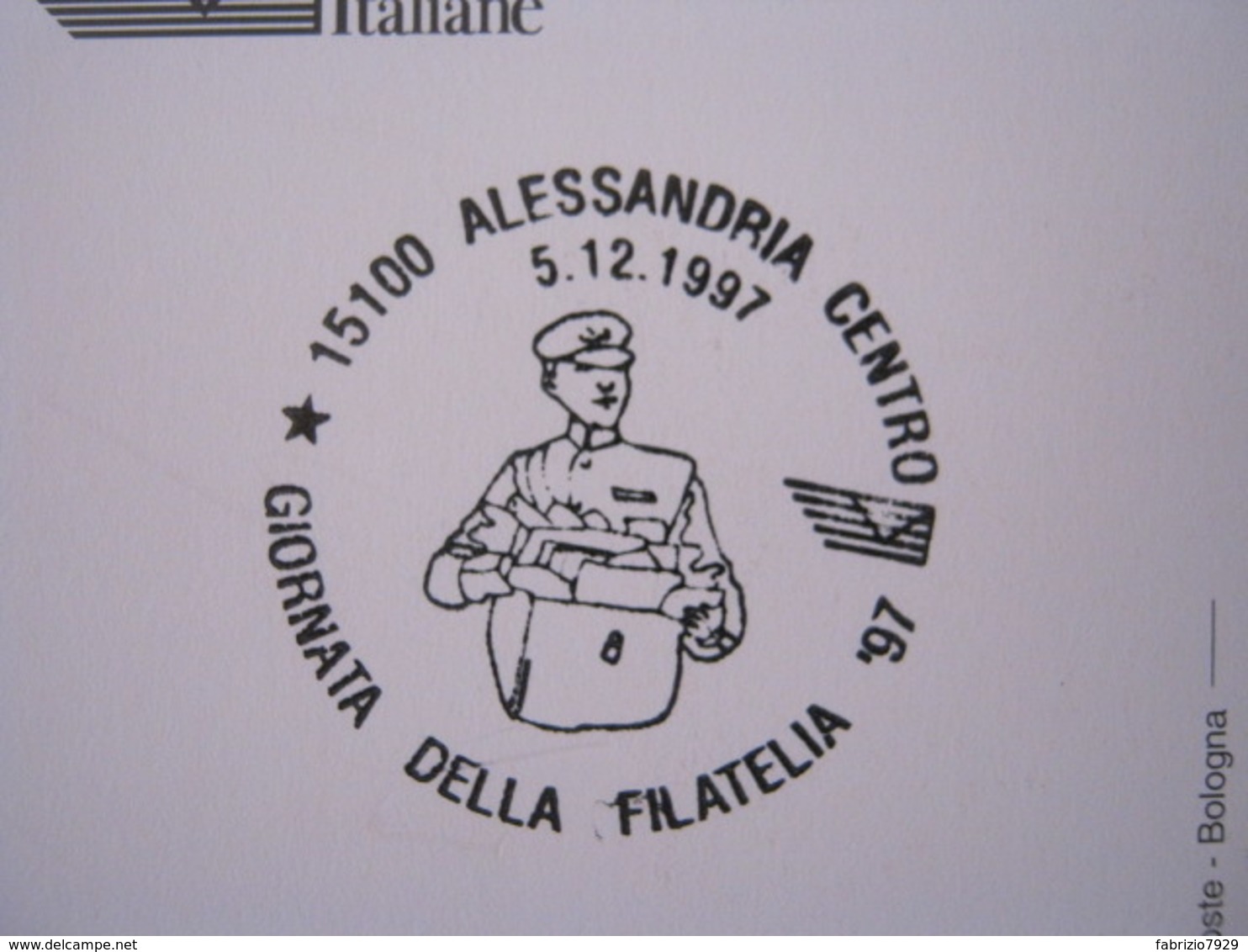 A.13 ITALIA ANNULLO 1997 ALESSANDRIA GIORNATA DELLA FILATELIA POSTINO POSTA BORSA CAPPELLO - Posta