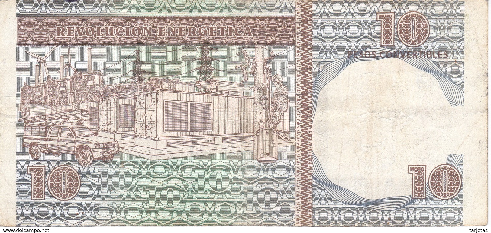 BILLETE DE CUBA DE 10 PESOS CONVERTIBLES DEL AÑO 2011  (BANKNOTE) - Cuba