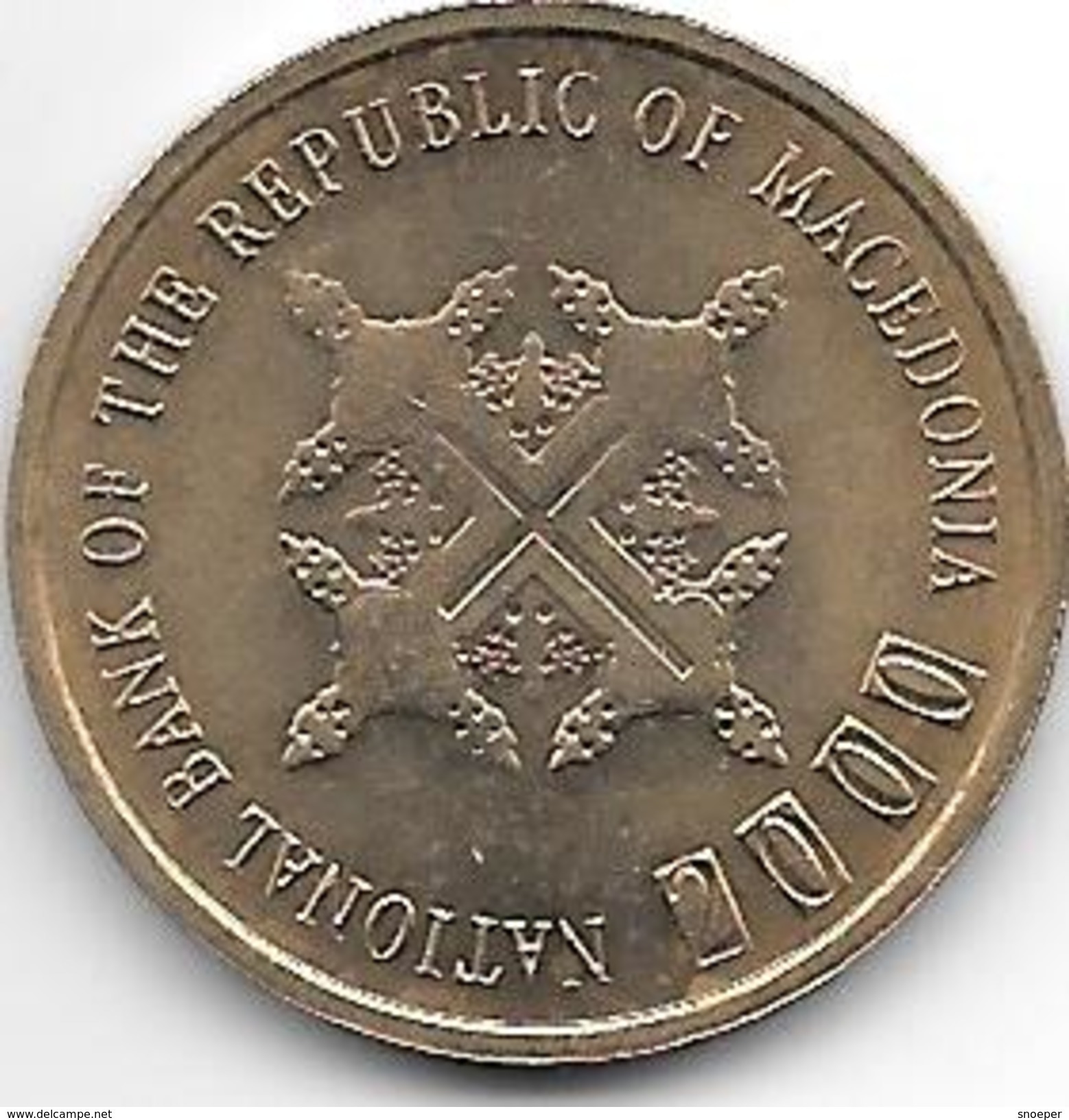 Macedonia 1 Dinar 2000 Km 9  Xf+ - Macedonia Del Nord