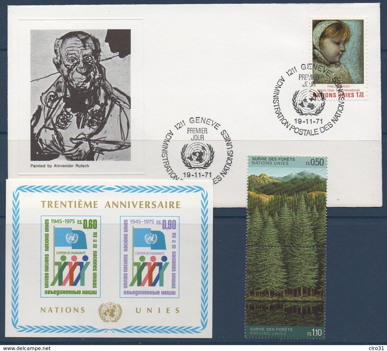UN   Lot De Documents  (de L'office De Genève Principalement)  ... 4 Scans - Cartas & Documentos